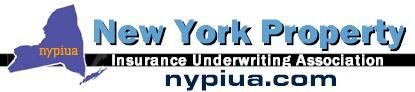 A blue and white logo for new york city.